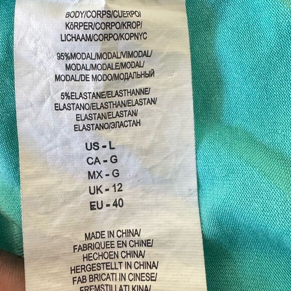 Trina Turk Recreation Teal Hooded Tunic Top Size Large - Picture 4 of 5